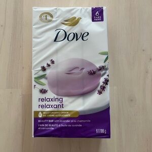 NEW SEALED 6 Bars of Lavender Dove Soap made w/ Lavender Oil & Chamomile